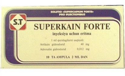 SUPERCAINE FORTE in&#39;ektsiya eritmasi 2ml N10