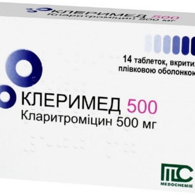 CLERIMED tabletkalari 500 mg N14