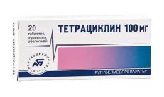 Tetratsiklin BELMED tabletkalari 100 mg N20 rasm